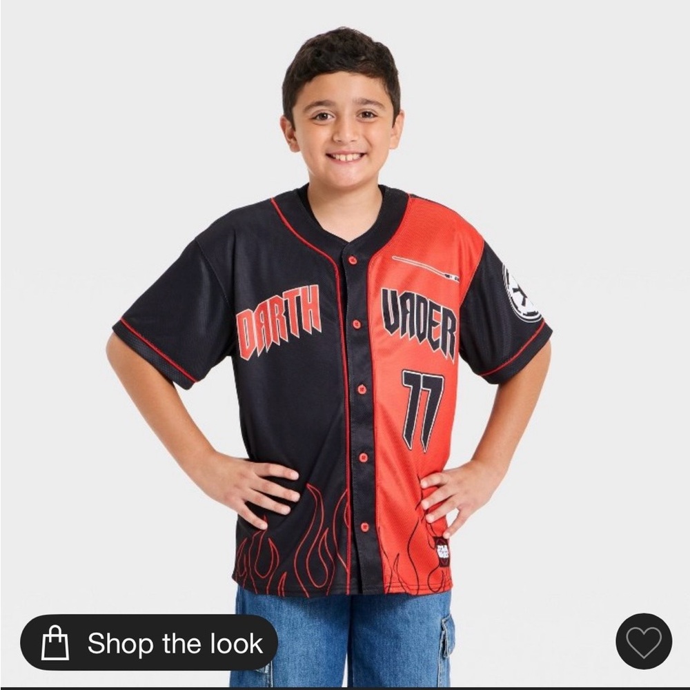 Darth Vader Black & Red Baseball Tee for Kids